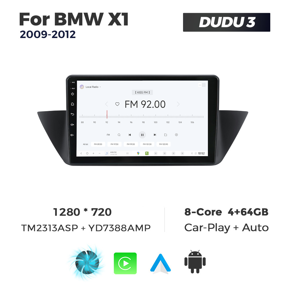 Navigatie Dedicata BMW X1 2009-2012 DUDU3 9" 4GB RAM, 64GB ROM, Octacore, Ecran HD, CarPlay&AndroidAuto, Android - imagine 3