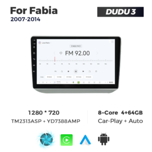 Navigatie Dedicata Skoda Fabia 2007-2014 DUDU3 9" 4GB RAM, 64GB ROM, Octacore, Ecran HD, CarPlay&AndroidAuto, Android - imagine 3