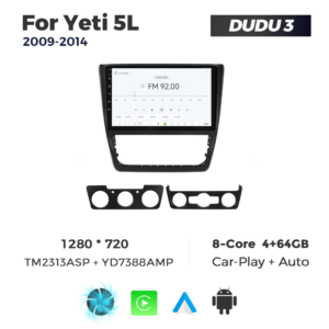 Navigatie Dedicata Skoda Yeti 5L 2009-2014 DUDU3 9" 4GB RAM, 64GB ROM, Octacore, Ecran HD, CarPlay&AndroidAuto, Android - imagine 3