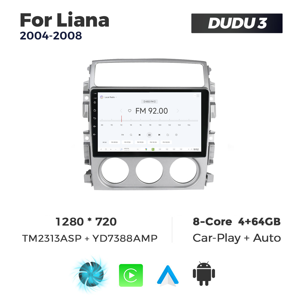 Navigatie Dedicata Suzuki Liana 2004-2008 DUDU3 9" 4GB RAM, 64GB ROM, Octacore, Ecran HD, CarPlay&AndroidAuto, Android - imagine 3