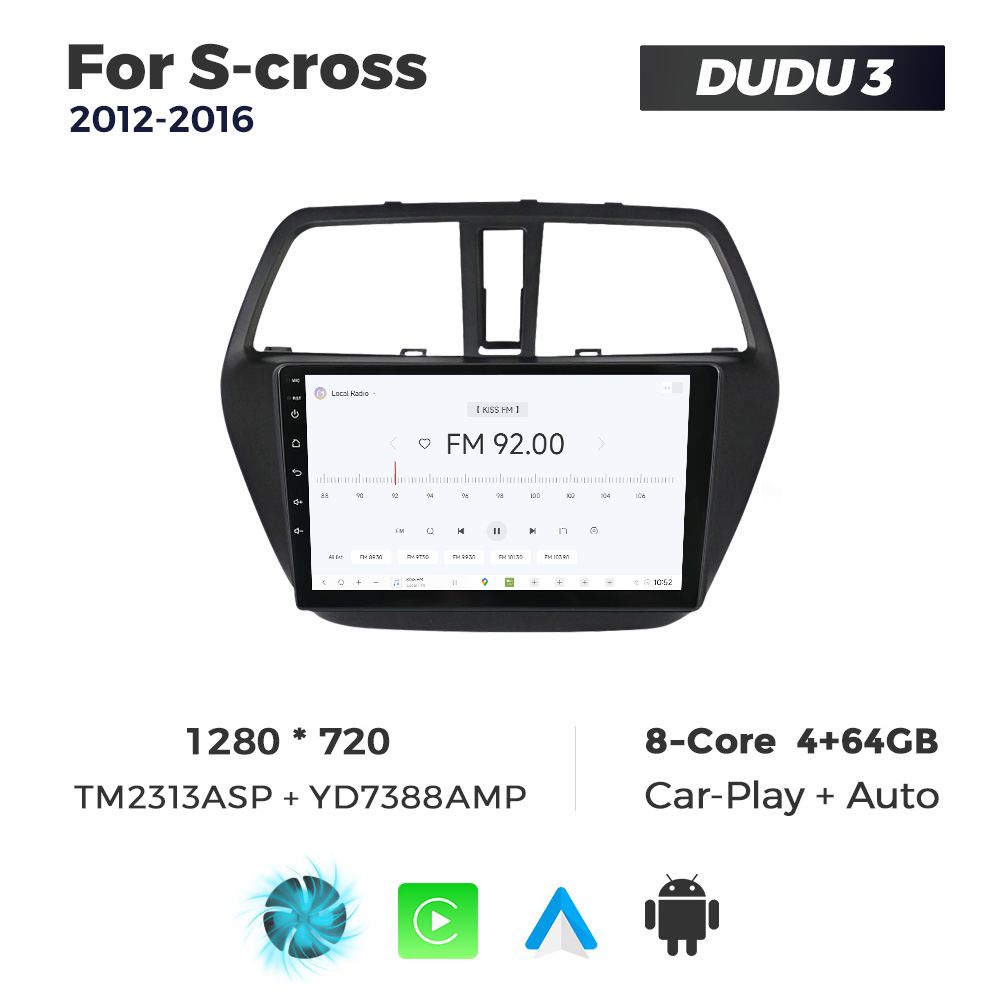 Navigatie Dedicata Suzuki S-Cross 2012-2016 DUDU3 9" 4GB RAM, 64GB ROM, Octacore, Ecran HD, CarPlay&AndroidAuto, Android - imagine 3