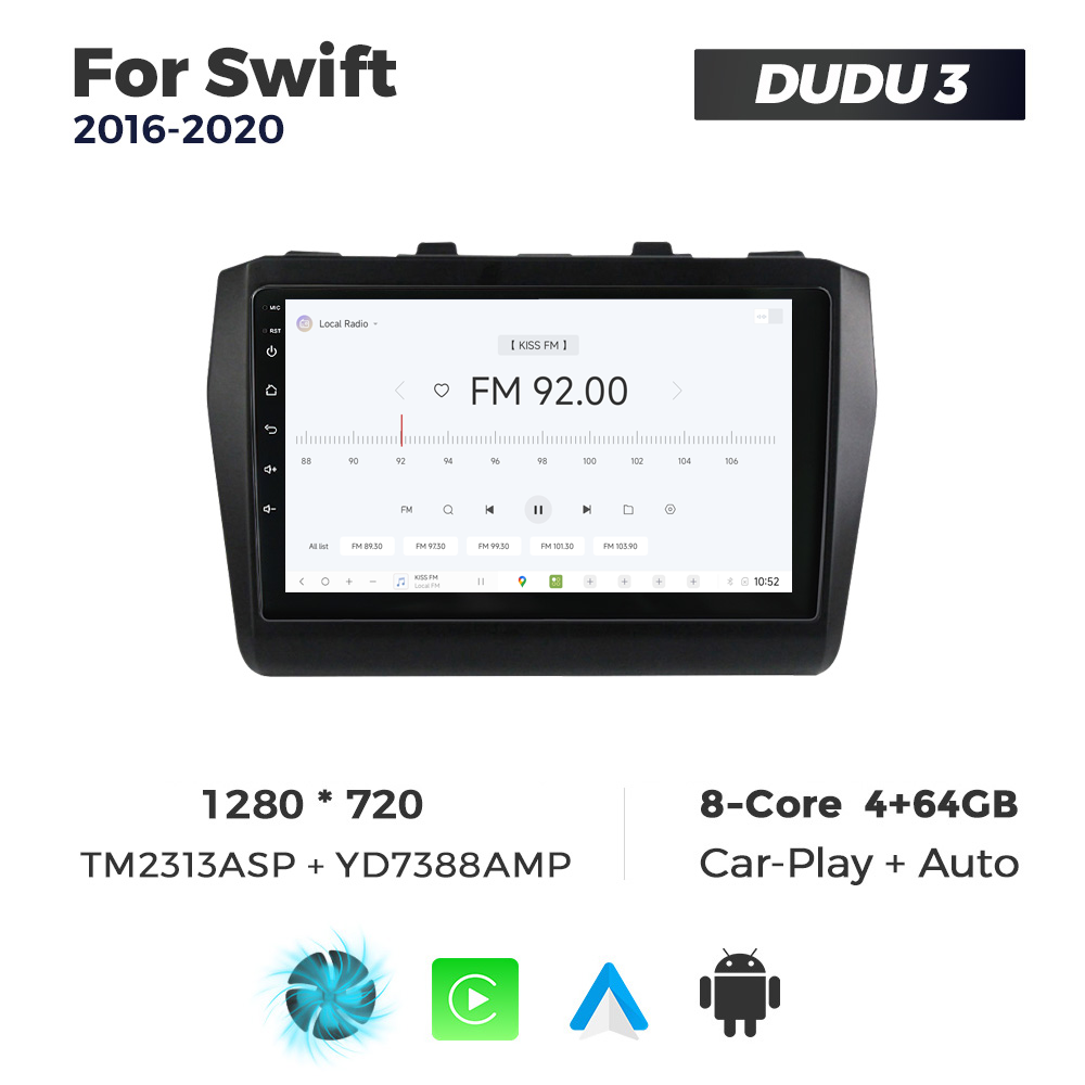 Navigatie Dedicata Suzuki Swift 2016-2020 DUDU3 9" 4GB RAM, 64GB ROM, Octacore, Ecran HD, CarPlay&AndroidAuto, Android - imagine 3