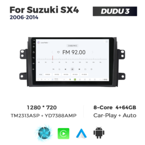 Navigatie Dedicata Suzuki SX4 2006-2014 DUDU3 9" 4GB RAM, 64GB ROM, Octacore, Ecran HD, CarPlay&AndroidAuto, Android - imagine 3