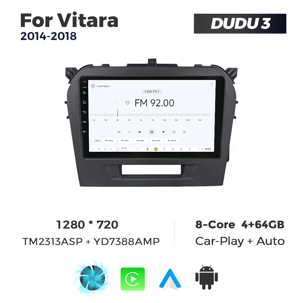 Navigatie Dedicata Suzuki Vitara 2014-2018 DUDU3 9" 4GB RAM, 64GB ROM, Octacore, Ecran HD, CarPlay&AndroidAuto, Android - imagine 3