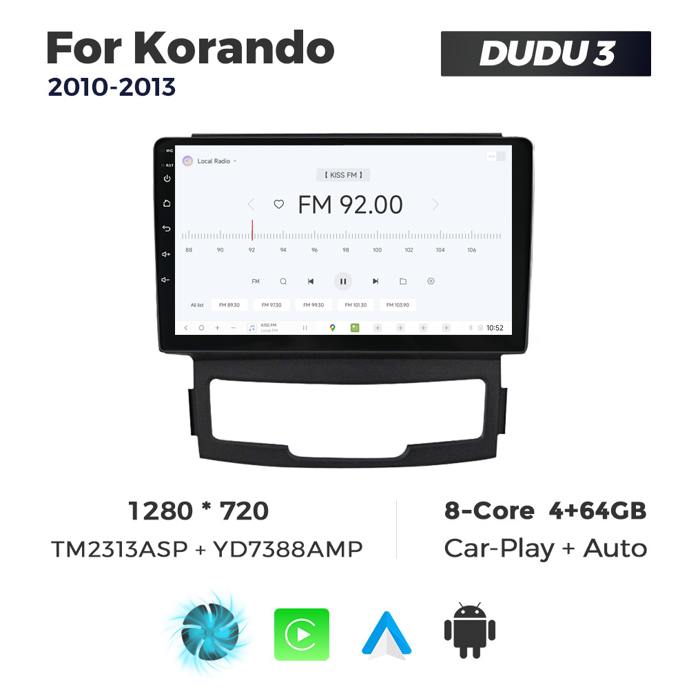 Navigatie Dedicata SsangYong Korando 2010-2013 DUDU3 9" 4GB RAM, 64GB ROM, Octacore, Ecran HD, CarPlay&AndroidAuto, Android - imagine 3