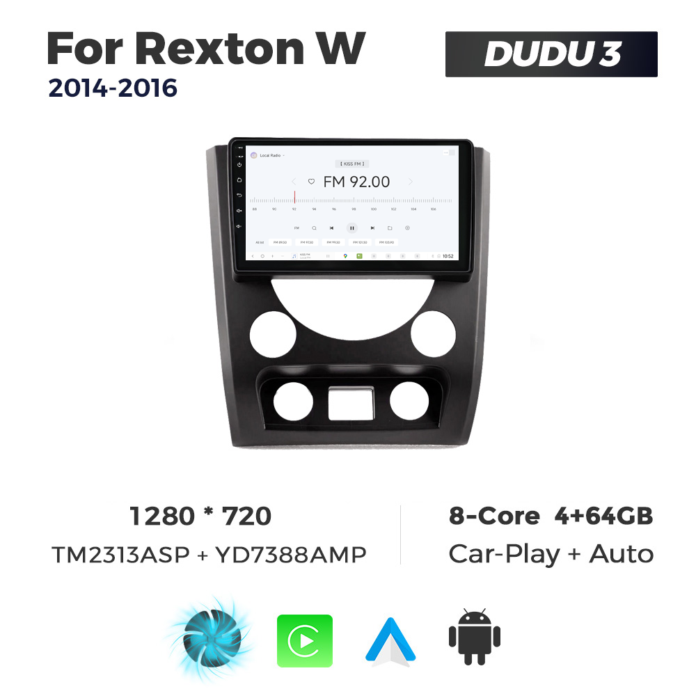 Navigatie Dedicata SsangYong Rexton W 2014-2016 DUDU3 9" 4GB RAM, 64GB ROM, Octacore, Ecran HD, CarPlay&AndroidAuto, Android - imagine 3