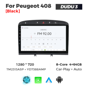 Navigatie Dedicata Peugeot 408 2001-2008 DUDU3 9" 4GB RAM, 64GB ROM, Octacore, Ecran HD, CarPlay&AndroidAuto, Android - imagine 3