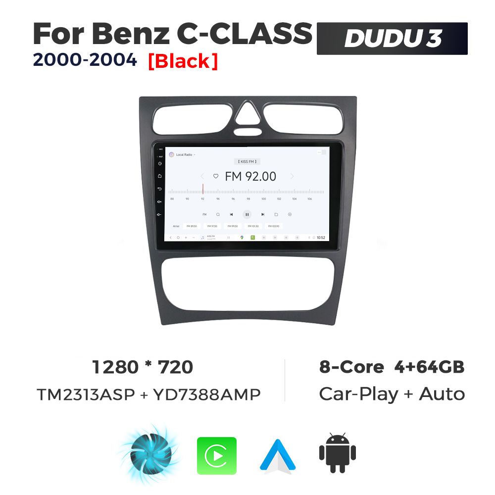 Navigatie Dedicata Benz C-Class 2000-2004 DUDU3 9" 4GB RAM, 64GB ROM, Octacore, Ecran HD, CarPlay&AndroidAuto, Android - imagine 3