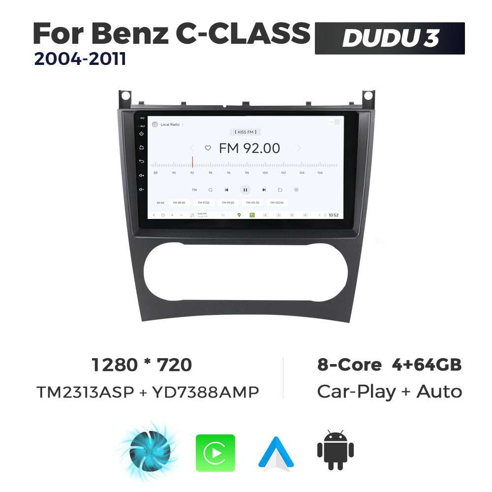 Navigatie Dedicata Benz C-Class 2004-2011 DUDU3 9" 4GB RAM, 64GB ROM, Octacore, Ecran HD, CarPlay&AndroidAuto, Android - imagine 3