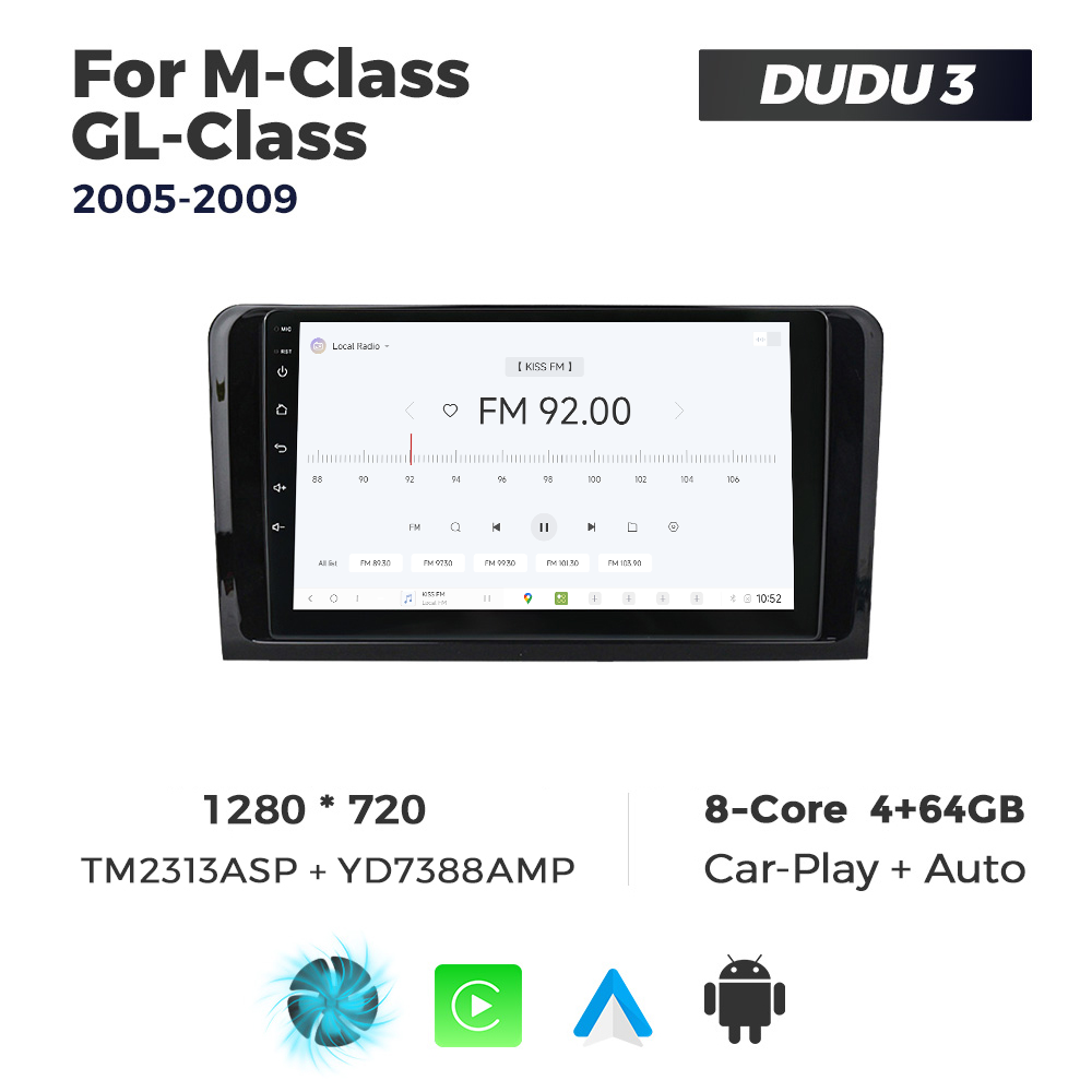 Navigatie Dedicata Benz ML/GL-Class 2005-2009 DUDU3 9" 4GB RAM, 64GB ROM, Octacore, Ecran HD, CarPlay&AndroidAuto, Android - imagine 3
