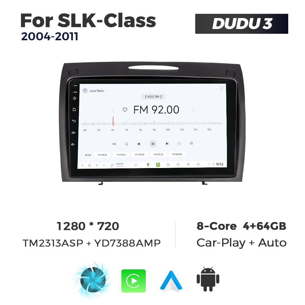 Navigatie Dedicata Benz SLK-Class 2004-2011 DUDU3 9" 4GB RAM, 64GB ROM, Octacore, Ecran HD, CarPlay&AndroidAuto, Android - imagine 3
