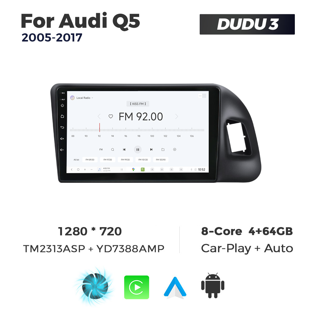 Navigatie Dedicata Audi Q5 2005-2017 (Concert/Chorus) DUDU3 9" 4GB RAM, 64GB ROM, Octacore, Ecran HD, CarPlay&AndroidAuto, Android - imagine 3