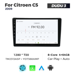 Navigatie Dedicata Citroen C5 DUDU3 9" 4GB RAM, 64GB ROM, Octacore, Ecran HD, CarPlay&AndroidAuto, Android - imagine 3