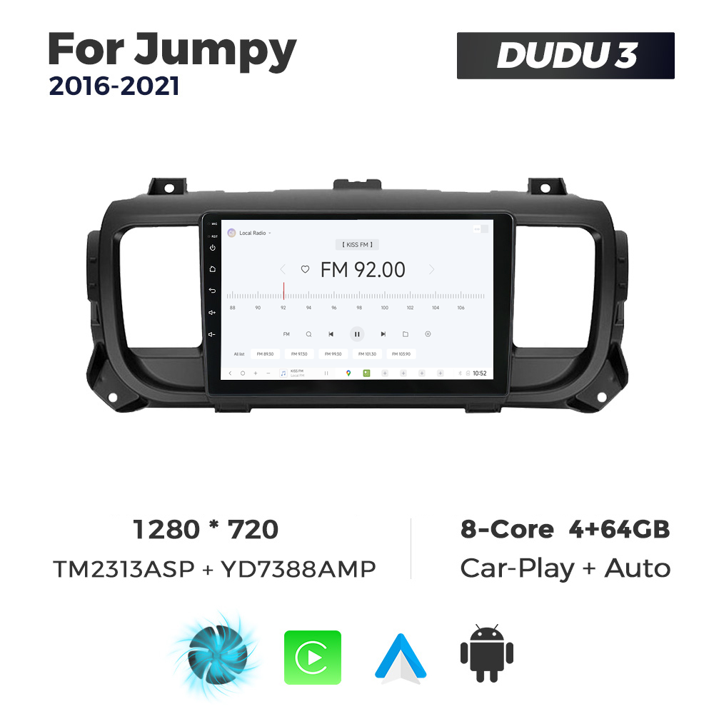 Navigatie Dedicata Citroen Jumpy 2016-2021 DUDU3 9" 4GB RAM, 64GB ROM, Octacore, Ecran HD, CarPlay&AndroidAuto, Android - imagine 3