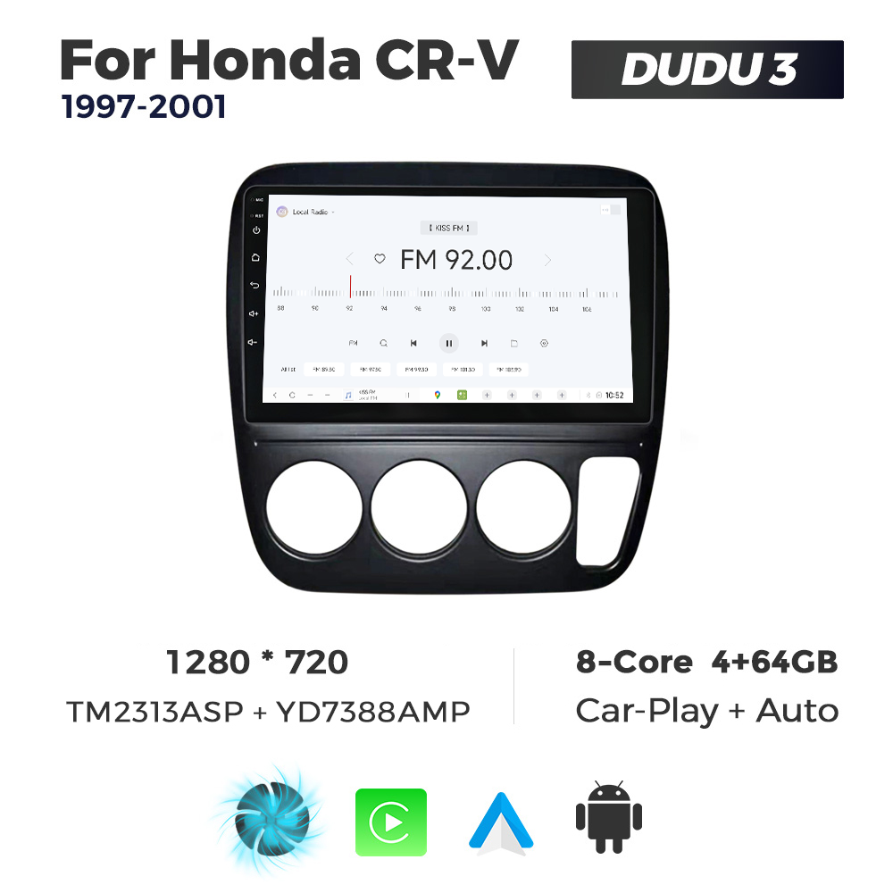 Navigatie Dedicata Honda CRV 1997-2001 DUDU3 9" 4GB RAM, 64GB ROM, Octacore, Ecran HD, CarPlay&AndroidAuto, Android - imagine 3