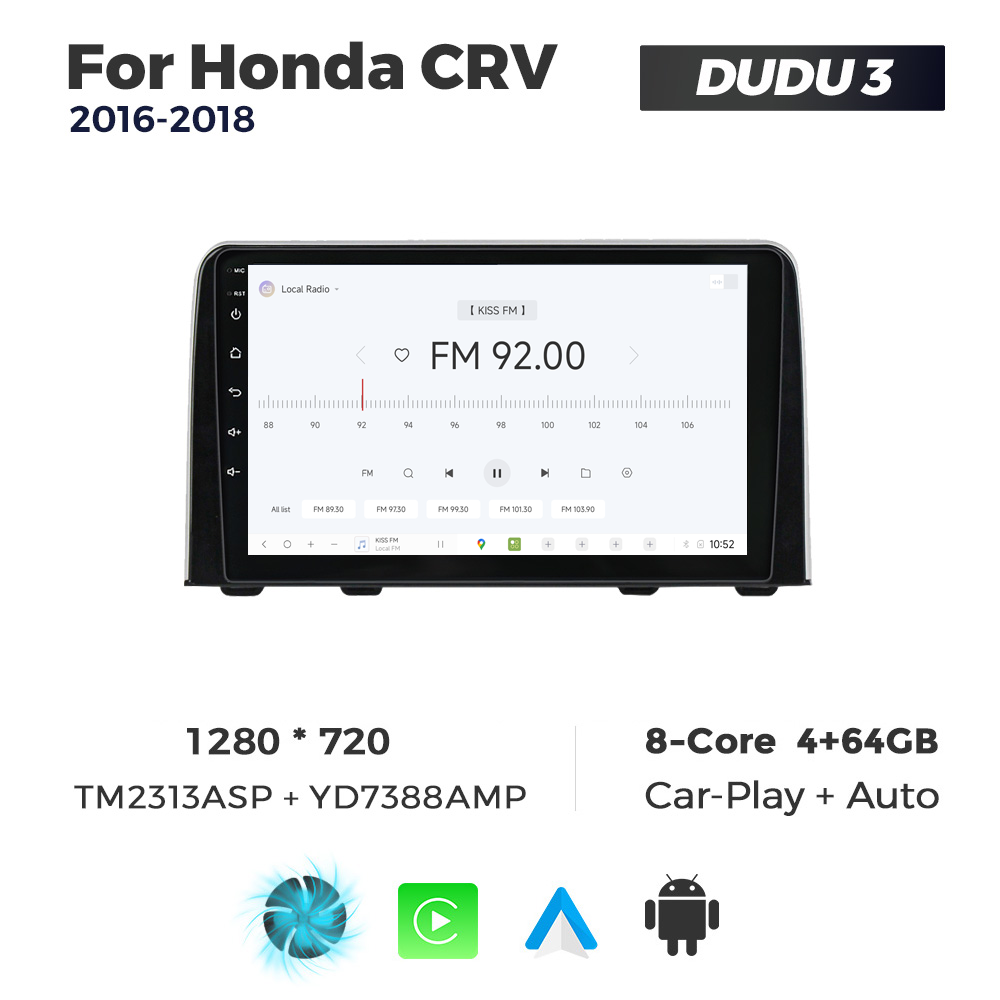 Navigatie Dedicata Honda CRV 2016-2018 DUDU3 9" 4GB RAM, 64GB ROM, Octacore, Ecran HD, CarPlay&AndroidAuto, Android - imagine 3