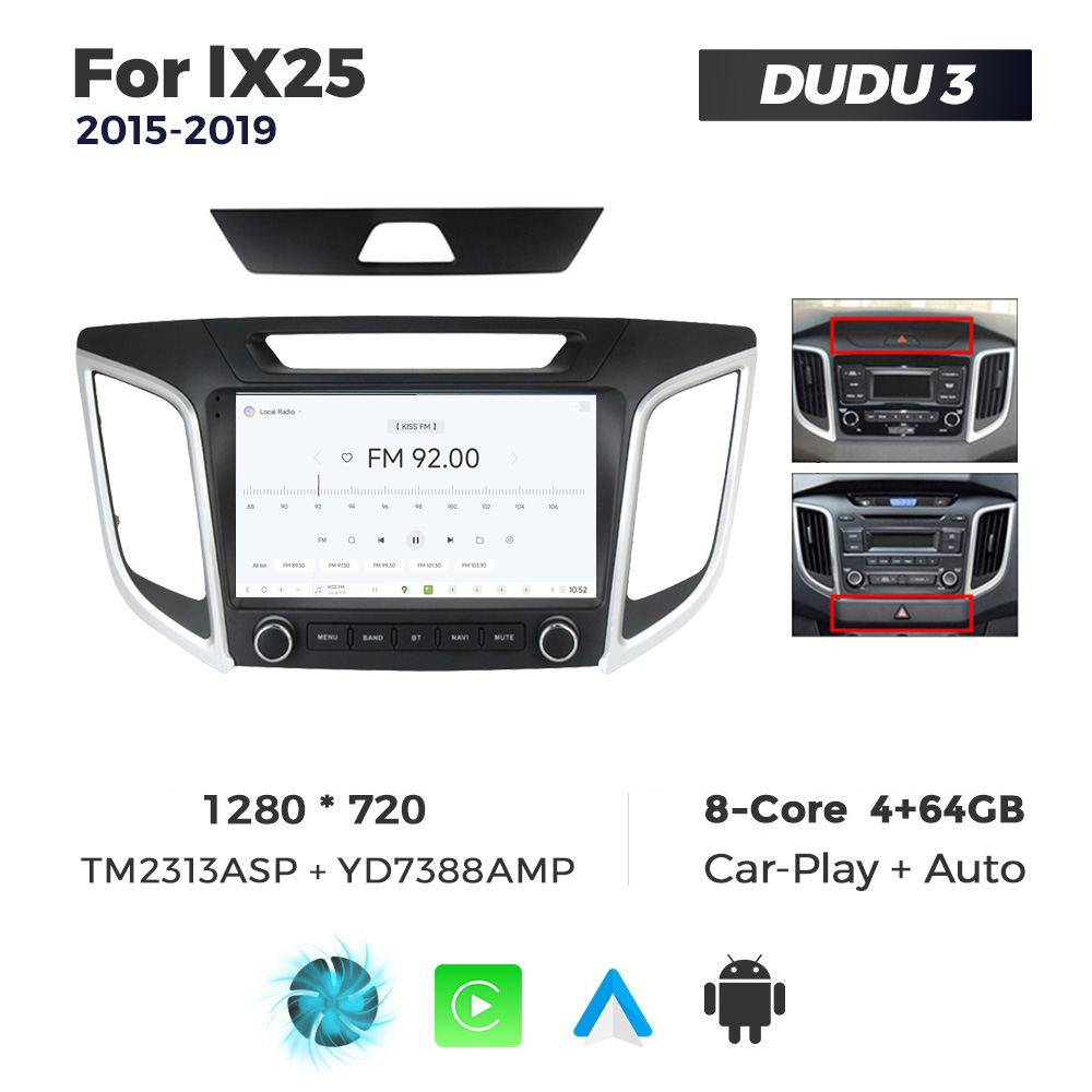 Navigatie Dedicata Hyundai IX25 2015-2019 DUDU3 9" 4GB RAM, 64GB ROM, Octacore, Ecran HD, CarPlay&AndroidAuto, Android - imagine 3