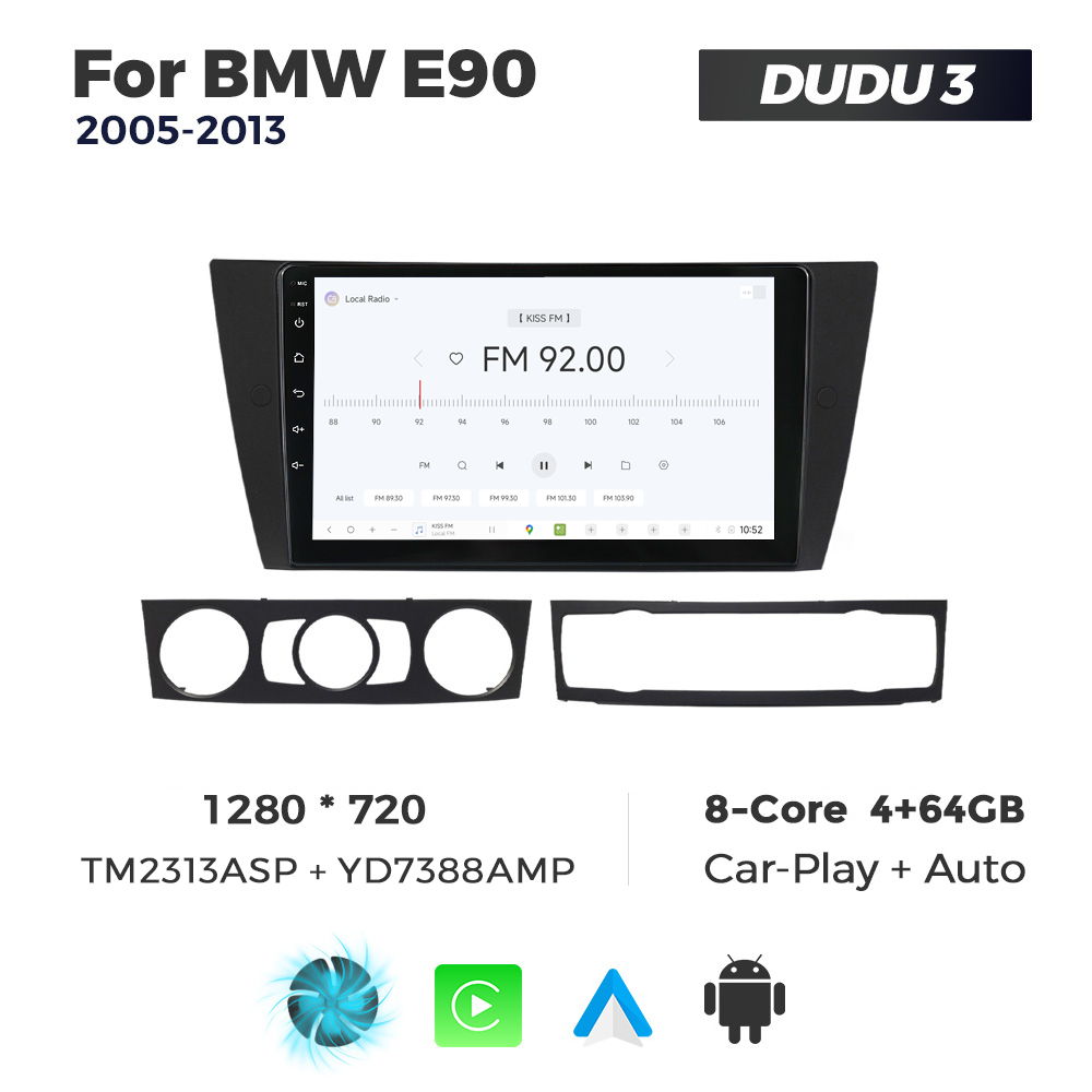 Navigatie Dedicata BMW E90 2005-2013 DUDU3 9" 4GB RAM, 64GB ROM, Octacore, Ecran HD, CarPlay&AndroidAuto, Android - imagine 3