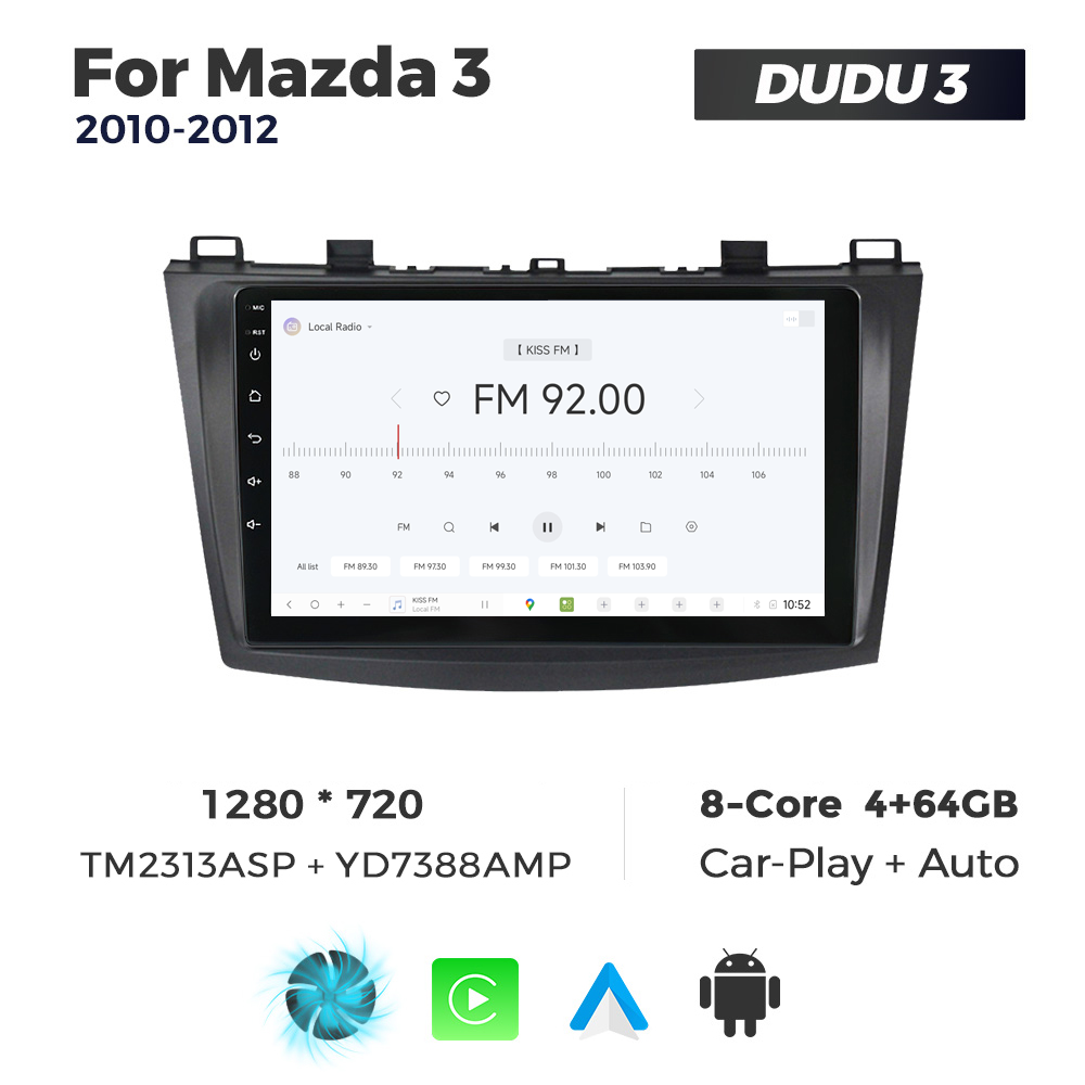 Navigatie Dedicata Mazda 3 2010-2012 DUDU3 9" 4GB RAM, 64GB ROM, Octacore, Ecran HD, CarPlay&AndroidAuto, Android - imagine 3