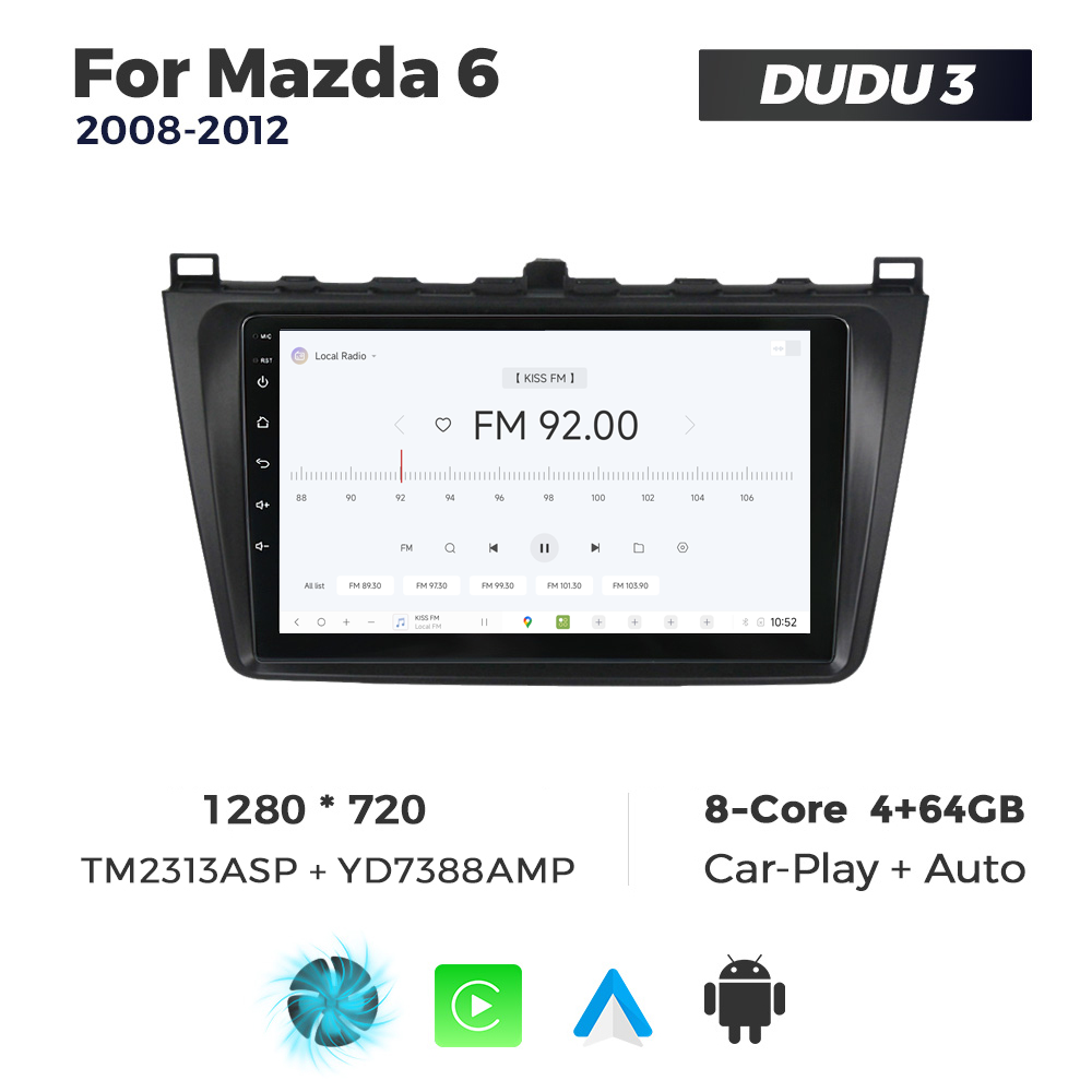 Navigatie Dedicata Mazda 6 2008-2012 DUDU3 9" 4GB RAM, 64GB ROM, Octacore, Ecran HD, CarPlay&AndroidAuto, Android - imagine 3