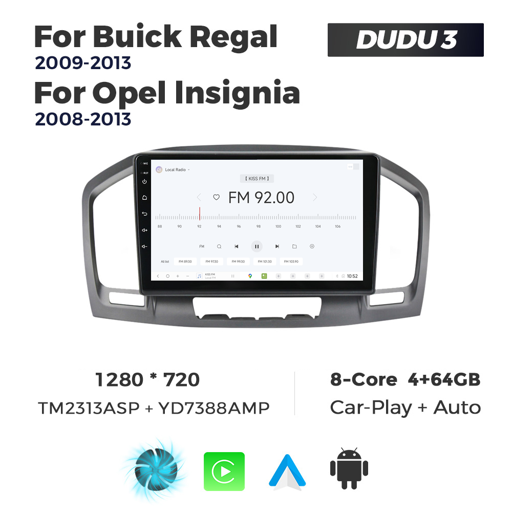 Navigatie Dedicata Opel Insignia 2008-2013 DUDU3 9" 4GB RAM, 64GB ROM, Octacore, Ecran HD, CarPlay&AndroidAuto, Android - imagine 3