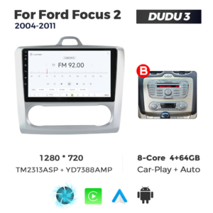 Navigatie Dedicata Ford Focus 2 2004-2011 Clima DUDU3 9" 4GB RAM, 64GB ROM, Octacore, Ecran HD, CarPlay&AndroidAuto, Android - imagine 3