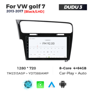 Navigatie Dedicata Volkswagen Golf 7 Negru 2013-2017 DUDU3 9" 4GB RAM, 64GB ROM, Octacore, Ecran HD, CarPlay&AndroidAuto, Android - imagine 3