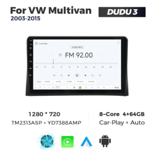 Navigatie Dedicata Volkswagen Multivan 2003-2015 DUDU3 9" 4GB RAM, 64GB ROM, Octacore, Ecran HD, CarPlay&AndroidAuto, Android - imagine 3