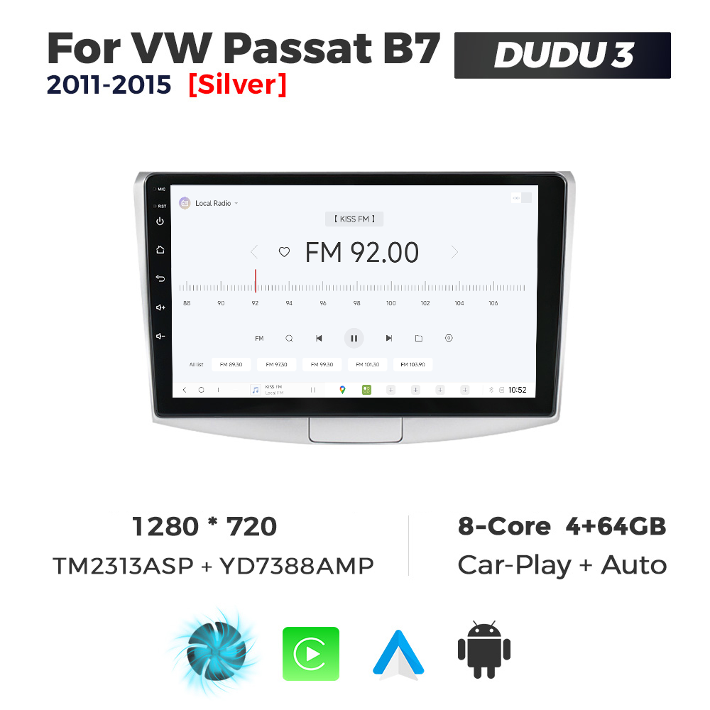 Navigatie Dedicata Volkswagen Passat B6/B7 Gri 2005-2015 DUDU3 10" 4GB RAM, 64GB ROM, Octacore, Ecran HD, CarPlay&AndroidAuto, Android - imagine 3