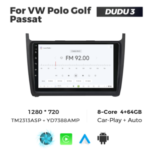 Navigatie Dedicata Volkswagen Polo 2009-2017 DUDU3 9" 4GB RAM, 64GB ROM, Octacore, Ecran HD, CarPlay&AndroidAuto, Android - imagine 3