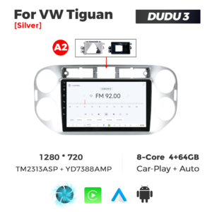 Navigatie Dedicata Volkswagen Tiguan 2007-2016 Gri DUDU3 9" 4GB RAM, 64GB ROM, Octacore, Ecran HD, CarPlay&AndroidAuto, Android - imagine 3