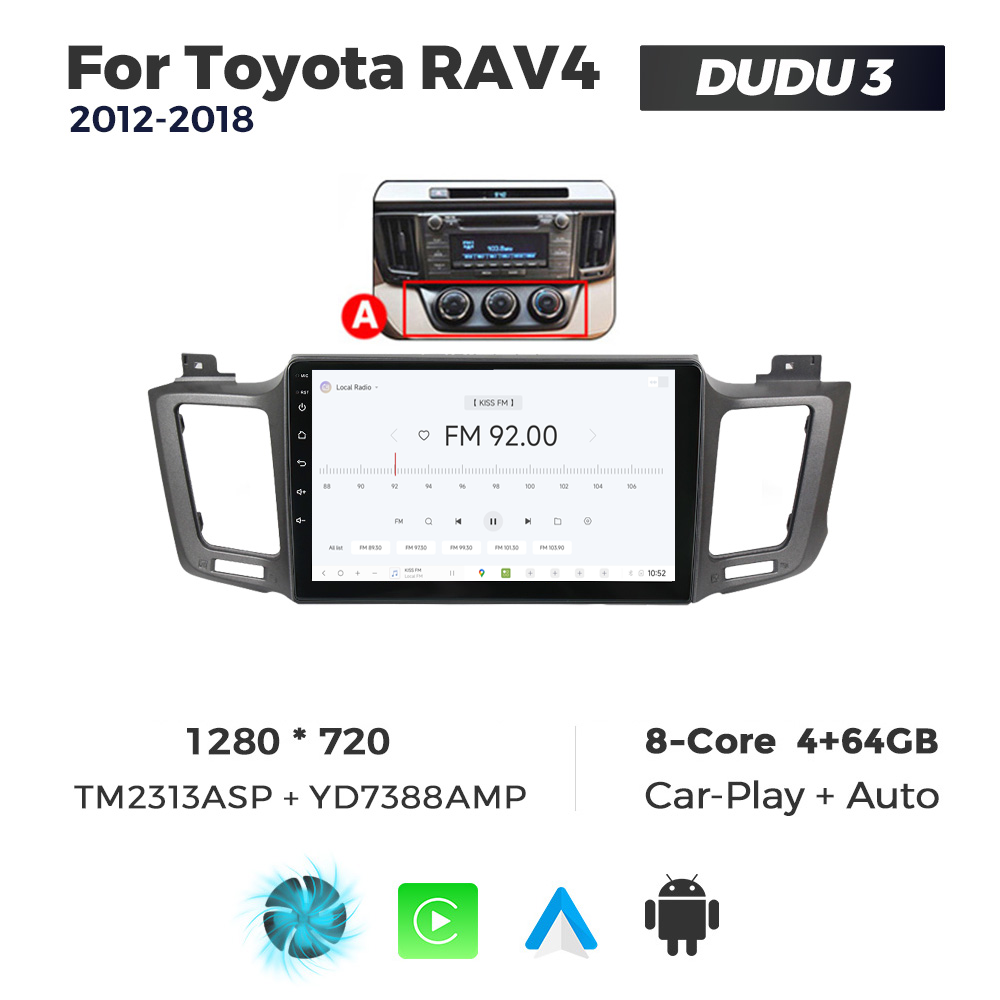 Navigatie Dedicata Toyota RAV4 2012-2018 DUDU3 9" 4GB RAM, 64GB ROM, Octacore, Ecran HD, CarPlay&AndroidAuto, Android - imagine 3