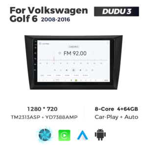 Navigatie Dedicata Volkswagen Golf 6 2008-2016 DUDU3 9" 4GB RAM, 64GB ROM, Octacore, Ecran HD, CarPlay&AndroidAuto, Android - imagine 3