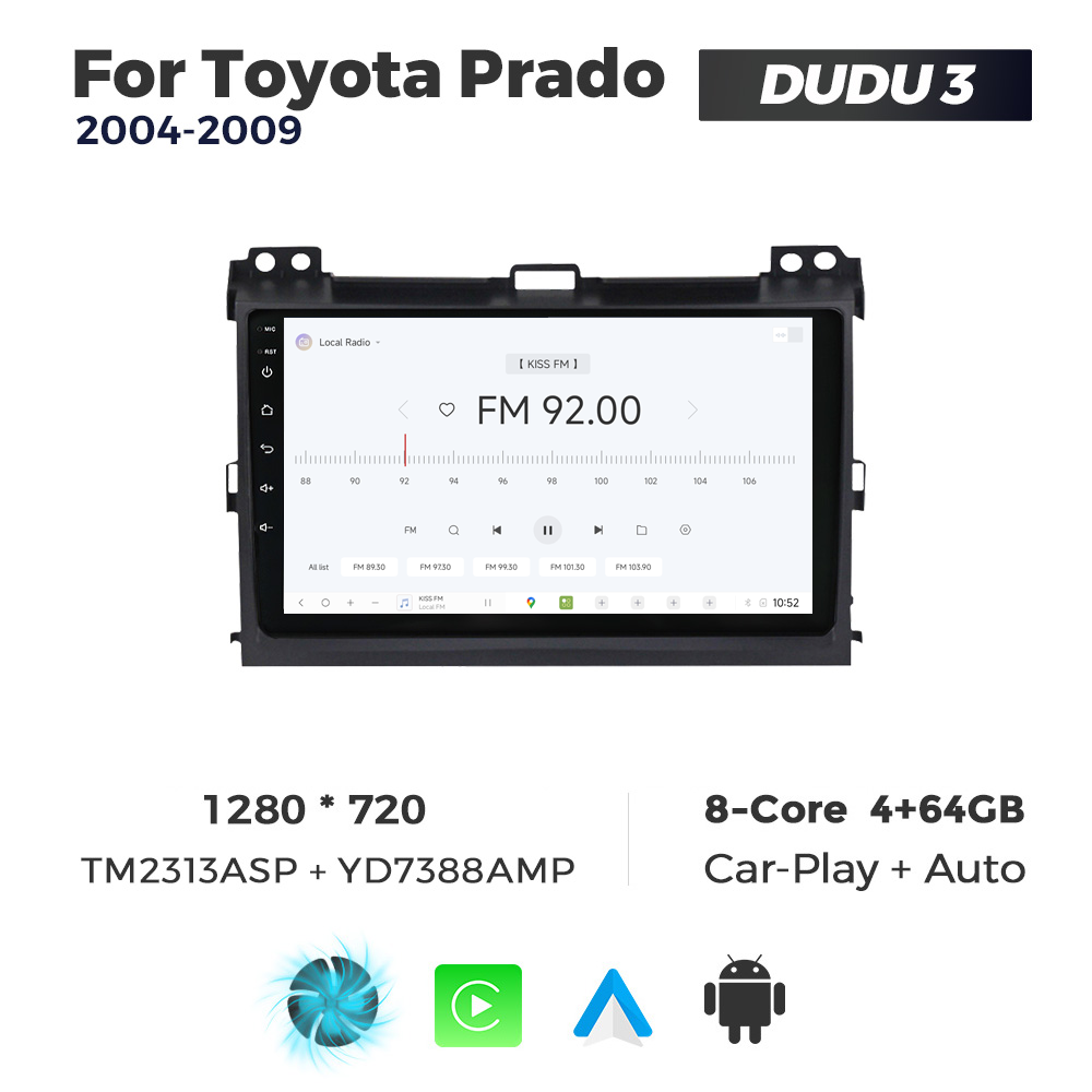 Navigatie Dedicata Toyota Prado 2004-2009 DUDU3 9" 4GB RAM, 64GB ROM, Octacore, Ecran HD, CarPlay&AndroidAuto, Android - imagine 3
