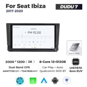 Navigatie Dedicata Seat Ibiza 2017-2020 DUDU7 9" 12GB RAM, 512GB ROM, Octacore, Ecran 2K, CarPlay&AndroidAuto, Android - imagine 3