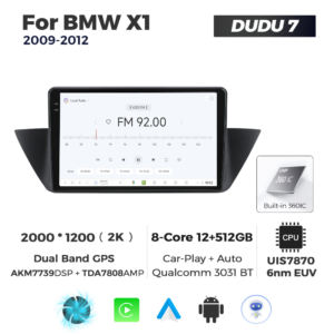 Navigatie Dedicata BMW X1 2009-2012 DUDU7 9" 12GB RAM, 512GB ROM, Octacore, Ecran 2K, CarPlay&AndroidAuto, Android - imagine 3