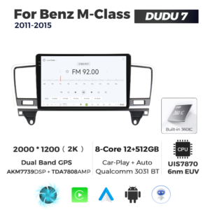 Navigatie Dedicata Benz M-Class 2011-2015 DUDU7 9" 12GB RAM, 512GB ROM, Octacore, Ecran 2K, CarPlay&AndroidAuto, Android - imagine 3