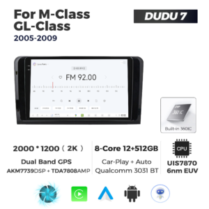 Navigatie Dedicata Benz ML/GL-Class 2005-2009 DUDU7 9" 12GB RAM, 512GB ROM, Octacore, Ecran 2K, CarPlay&AndroidAuto, Android - imagine 3