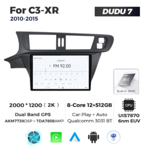 Navigatie Dedicata Citroen C3-XR 2010-2015 DUDU7 9" 12GB RAM, 512GB ROM, Octacore, Ecran 2K, CarPlay&AndroidAuto, Android - imagine 3