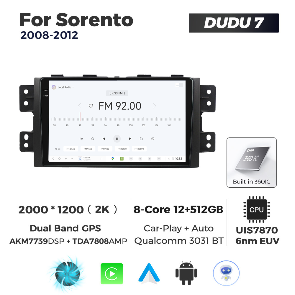 Navigatie Dedicata Kia Borrego Mohave 2008-2012 DUDU7 9" 12GB RAM, 512GB ROM, Octacore, Ecran 2K, CarPlay&AndroidAuto, Android - imagine 3
