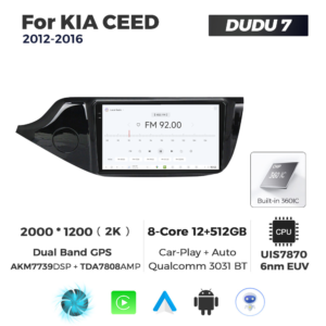 Navigatie Dedicata Kia Ceed 2012-2016 DUDU7 9" 12GB RAM, 512GB ROM, Octacore, Ecran 2K, CarPlay&AndroidAuto, Android - imagine 3