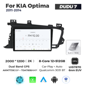 Navigatie Dedicata Kia Optima 2011-2014 DUDU7 9" 12GB RAM, 512GB ROM, Octacore, Ecran 2K, CarPlay&AndroidAuto, Android - imagine 3
