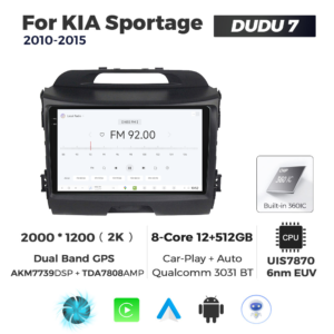 Navigatie Dedicata Kia Sportage 2010-2015 DUDU7 9" 12GB RAM, 512GB ROM, Octacore, Ecran 2K, CarPlay&AndroidAuto, Android - imagine 3