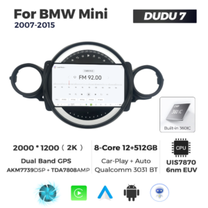 Navigatie Dedicata BMW MINI 2007-2015 DUDU7 9" 12GB RAM, 512GB ROM, Octacore, Ecran 2K, CarPlay&AndroidAuto, Android - imagine 3