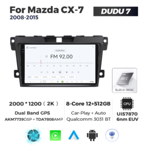 Navigatie Dedicata Mazda CX-7 2008-2015 DUDU7 9" 12GB RAM, 512GB ROM, Octacore, Ecran 2K, CarPlay&AndroidAuto, Android - imagine 3