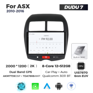 Navigatie Dedicata Mitsubishi ASX 2010-2016 DUDU7 9" 12GB RAM, 512GB ROM, Octacore, Ecran 2K, CarPlay&AndroidAuto, Android - imagine 3