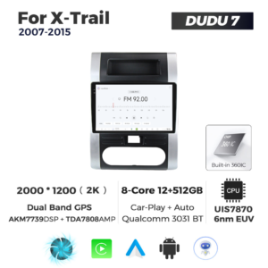 Navigatie Dedicata Nissan X-Trail 2007-2015 DUDU7 9" 12GB RAM, 512GB ROM, Octacore, Ecran 2K, CarPlay&AndroidAuto, Android - imagine 3