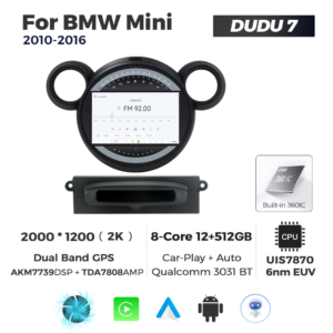 Navigatie Dedicata BMW MINI 2010-2016 DUDU7 9" 12GB RAM, 512GB ROM, Octacore, Ecran 2K, CarPlay&AndroidAuto, Android - imagine 3