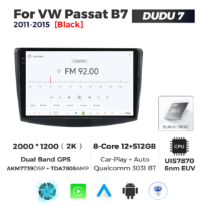Navigatie Dedicata Volkswagen Passat B6/B7 Negru 2005-2015 DUDU7 10" 12GB RAM, 512GB ROM, Octacore, Ecran 2K, CarPlay&AndroidAuto, Android - imagine 3