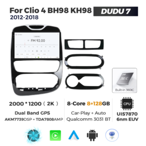 Navigatie Dedicata Renault Clio 4 2012-2018 DUDU7 9" 8GB RAM, 128GB ROM, Octacore, Ecran 2K, CarPlay&AndroidAuto, Android - imagine 3